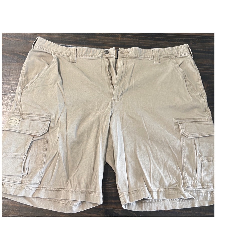 RedHead Mens Khaki Tan Cotton Twill Cargo Shorts Size 44 Outdoor Hiking Casual